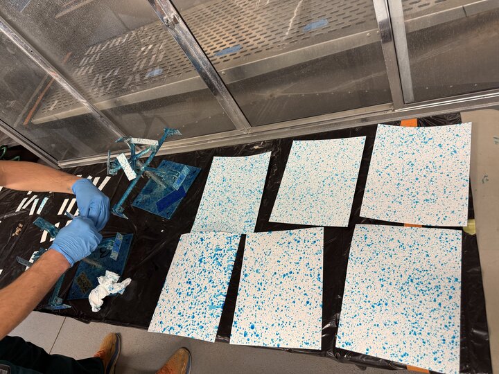 Spray cards in the PAT Lab